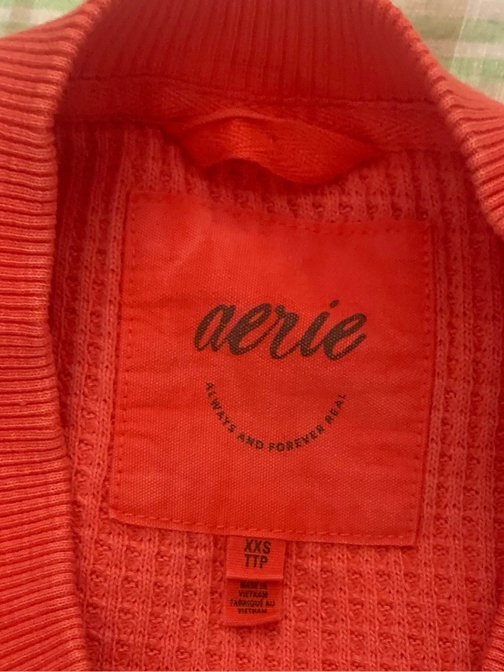 AERIE Red Ribbed Sweatshirt - Picture 4 of 7